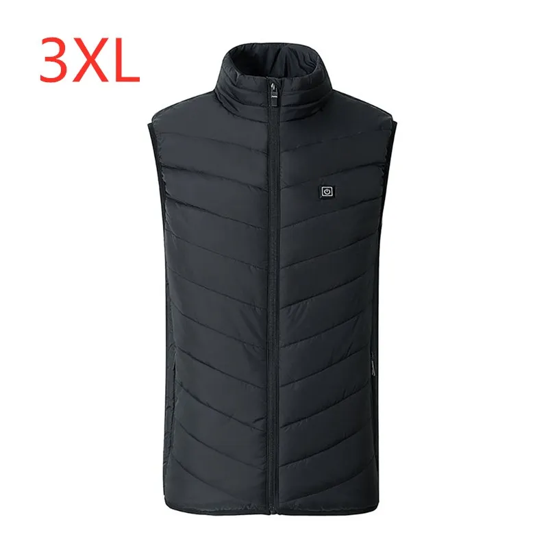 black 3xl Электрический usb-жилет с подогревом, мужской жилет, Женское пальто, тепловая флисовая куртка с подогревом, жилет с подогревом, Chaleco Calefactable - Цвет: black 3xl