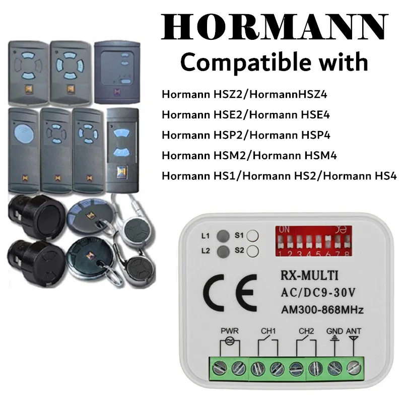 

Universal Receiver Compatible 433-868Mhz Garage Door Remote Control For Hormann