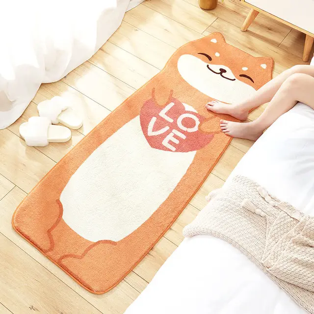 Bubble Kiss Cartoon Soft Long Carpet For Bedroom Bedside Non-Slip Tatami Floor Mat Children's Room Decor Cashmere Area Rugs Type 7