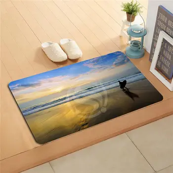 

#W&320 Custom Beautiful seascape sunset beach Doormat Home Decor Door mat Floor Mat Bath Mats foot pad PG-320q718tg