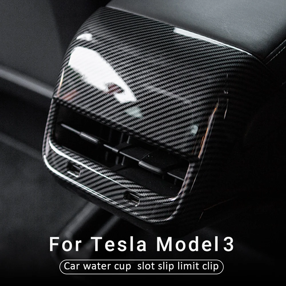 

Model3 Car Back Rear Air Vents Outlet Cover Trim for Tesla Model 3 2019 2020 Luxurious Carbon Fiber Parts Car Interior Accessori