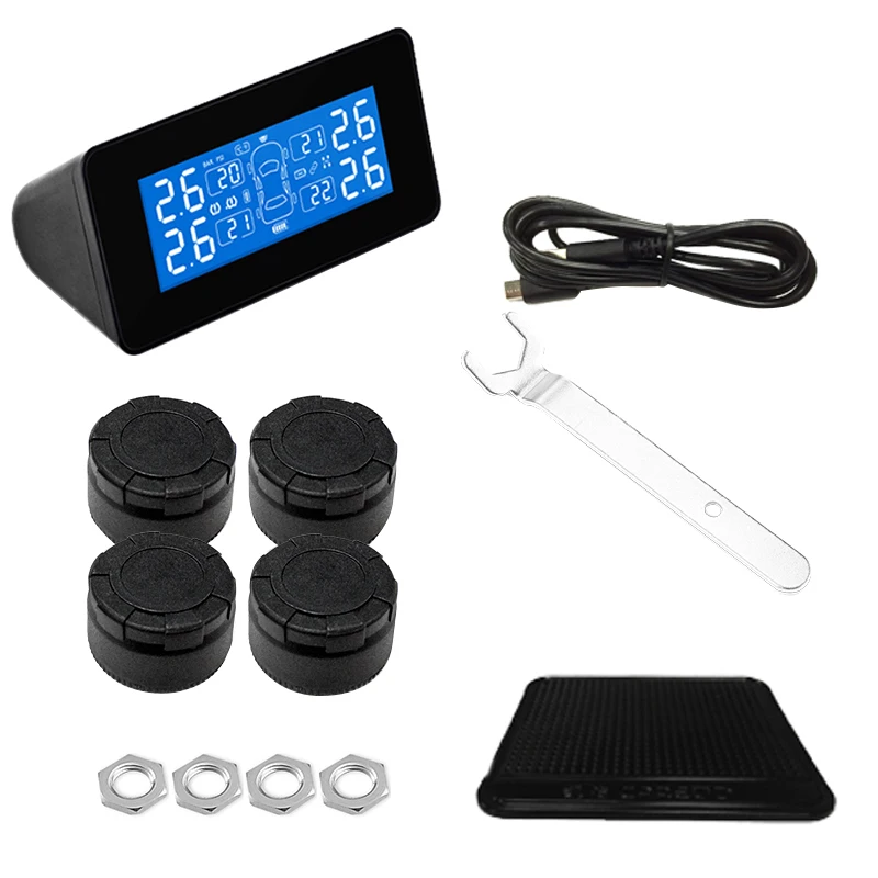 

New Auto Tire Pressure Monitoring System PSI BAR Alert Real-Time Accurate Monitoring of Tire Pressure and Temperature T812L-TL