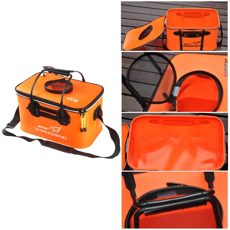

Portable Fishing Bag EVA Fishing Water Bucket Collapsible Live Fish Box Water Container Folding Fishing Water Tank For Traveling