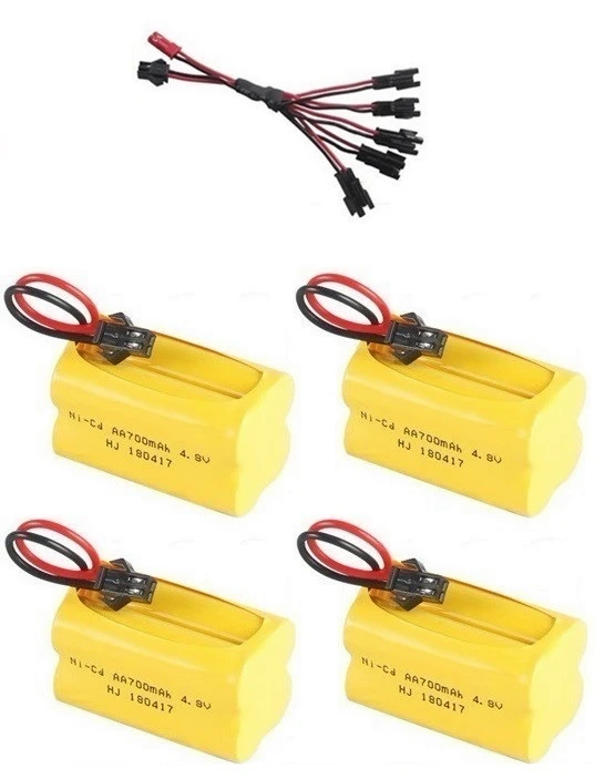 Purple T Plug) Ni-CD 4,8 v батарея+ USB зарядное устройство для радиоуправляемых игрушек машинки танки роботы лодки пушки 4* AA 700mah 4,8 v перезаряжаемый аккумулятор - Цвет: Purple