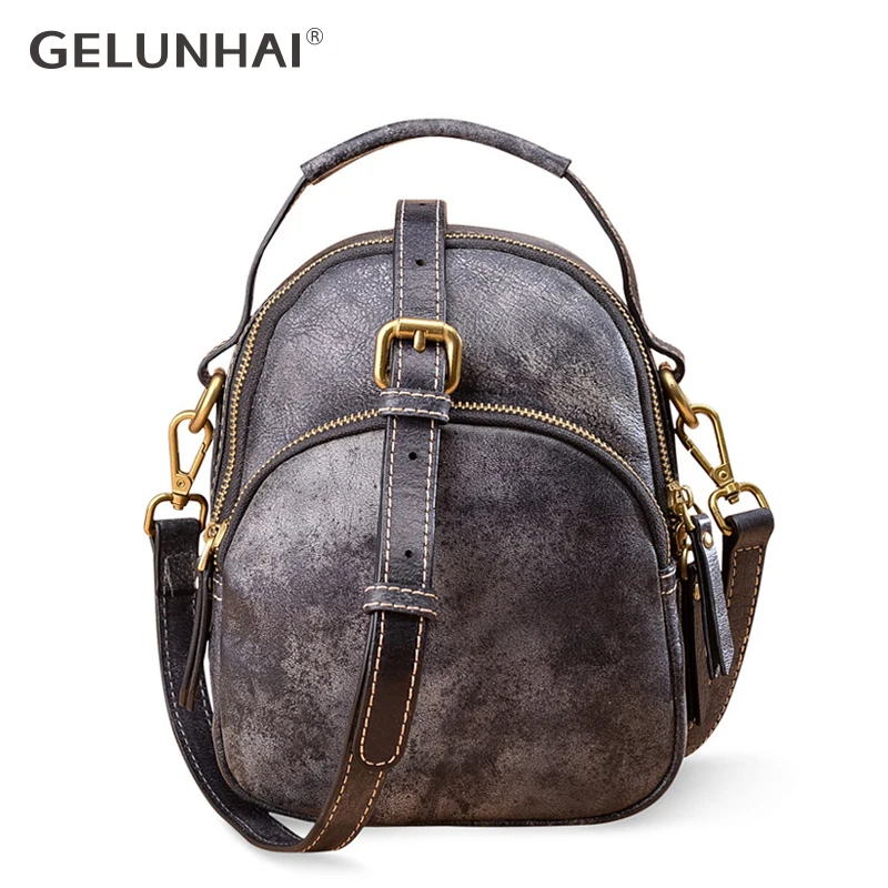 

Ladies HandBags Vintage handmade Vegetable tanning Wiping Wax Cowhide Women Messenger Bags Brand Designer Crossbody Shoulder Bag
