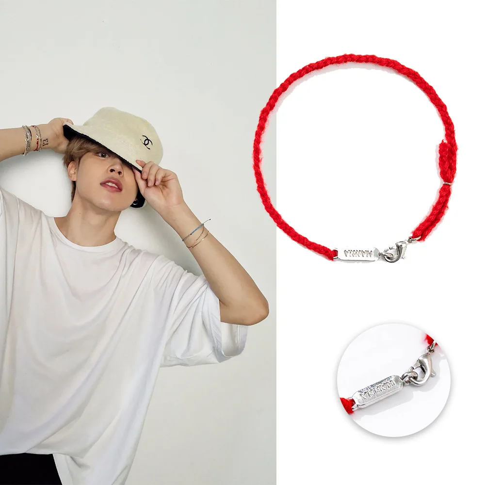 Bangtan Boys JIMIN Bracelet Red hand strap Lucky rope hand-woven simple couple bracelet | Украшения и аксессуары
