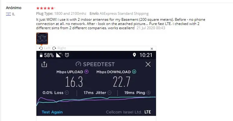 Band 1800 2100 NHZ 2G 70dB 4G