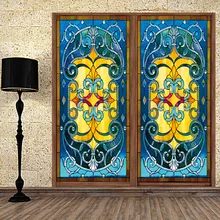 Пользовательский размер электростатического матовое витражная плёнка на стекла, окна храма фольги двери наклейки ПВХ самоклеящаяся наклейка 55x150 см