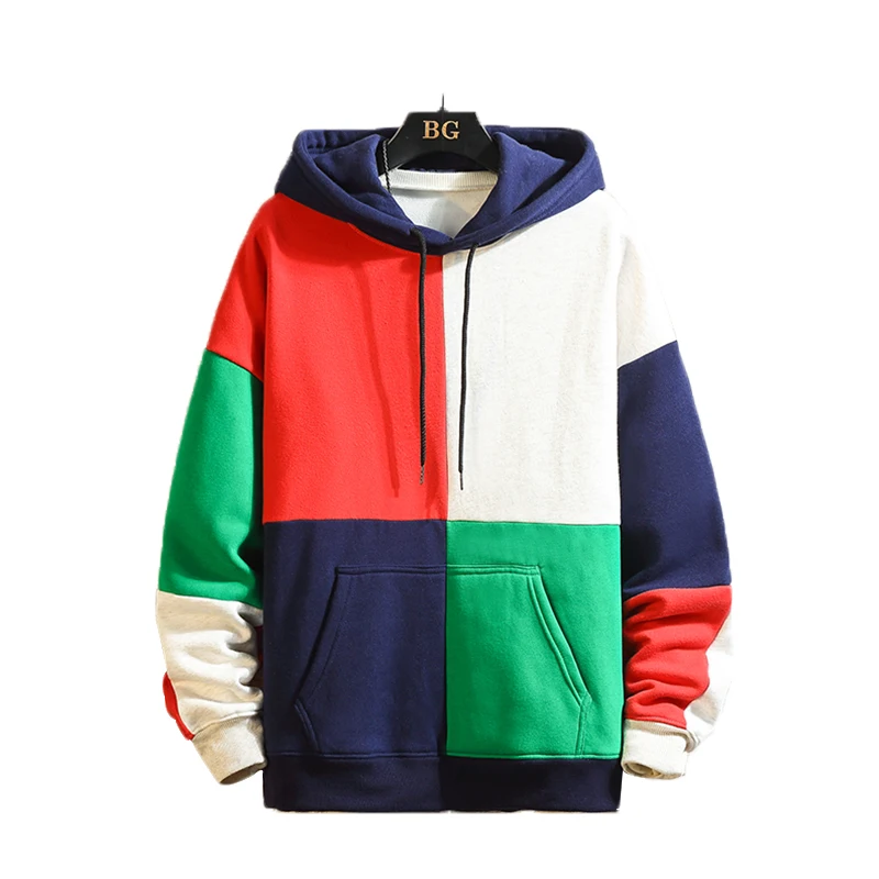 

patchwork hoodies Men's Sweatshirt New Funny Printing geometric High Street Sweatshirts Streetwear