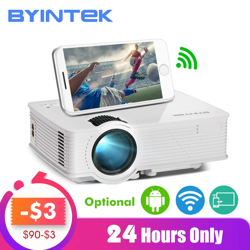 

BYINTEK SKY BT140/BT140plus/BT140android Mini LED Projector HD Home Theater (Optional: Wireless display for Iphone Smartphone)
