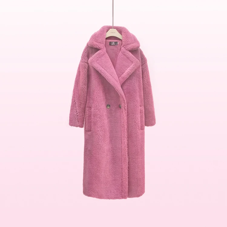 Прямая поставка, меховое пальто с плюшевым мишкой, флисовые куртки, пальто,, Осень-зима, женская верхняя одежда, Женская куртка, плотное теплое длинное пальто
