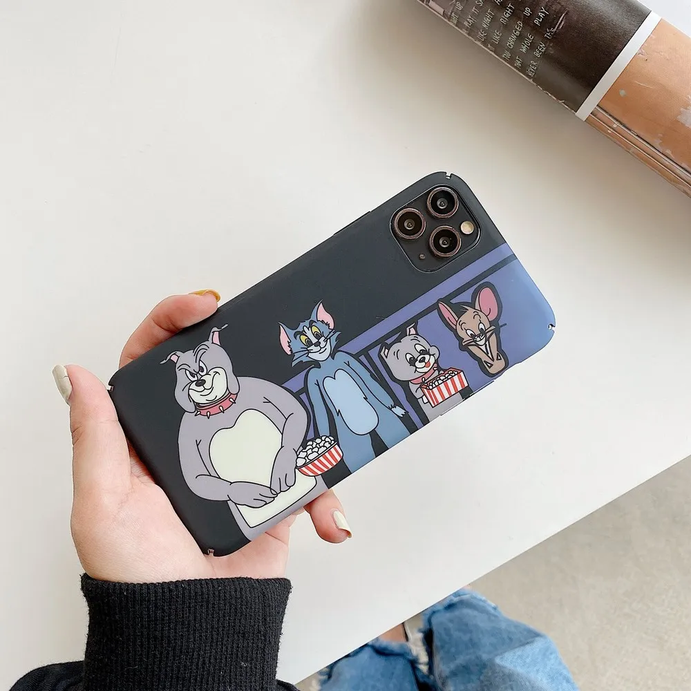 

Cute anime cat and mouse pattern PC hard shell case For iPhone 11 Pro Max XR XS Max XS 7 8 plus case