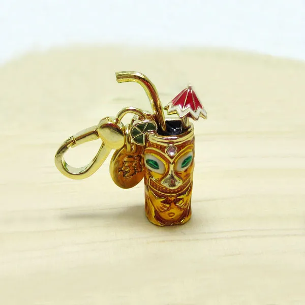 

Fashion cute Gold Grimace Straw cup Charms Handbag Zipper Key Chains For Women Bracelet, Necklace