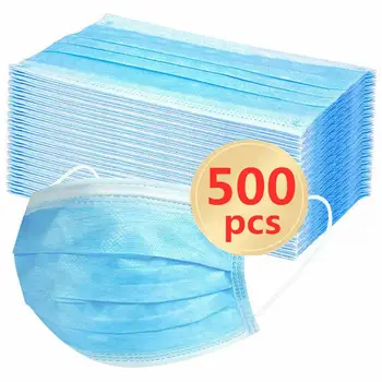 

20-500PCS Mouth Masks 3 layer Safe Filter Face Mask Surgical Mask Disposable Medical Mask Breathable Protective Mascarillas