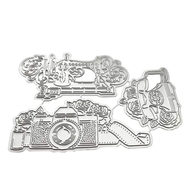 

Carbon Steel Cartoon Camera Sewing Machine Phone Cutting Die Embossing Stencil Template Mold DIY Paper Art Craft Scrapbook Bookm