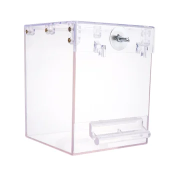 

1pc Bird Parrot Birdcage Hanging Transparent Bird Cage Shower Box Bathing Box Bathing Tub for Pets Parrots Birds