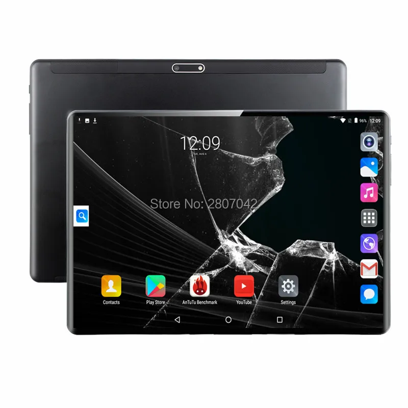 2.5D 1920*1200 10.1' Tablets Android 9.0 Octa Core 128GB ROM Dual Camera 8MP Dual SIM Tablet PC Wif