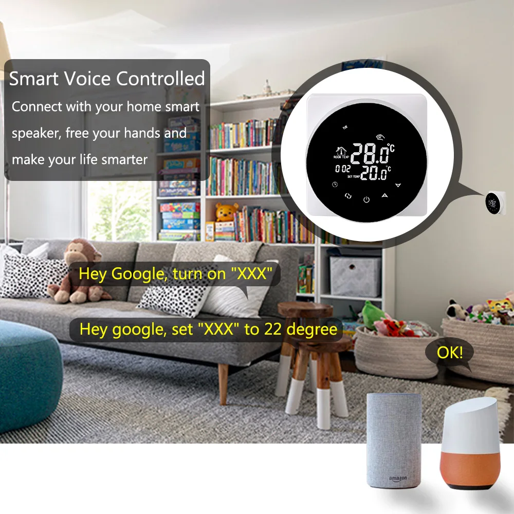 Beok Wifi умный термостат Приложение Поддержка температурного контроллера для газового котла работает с Alexa Google Home