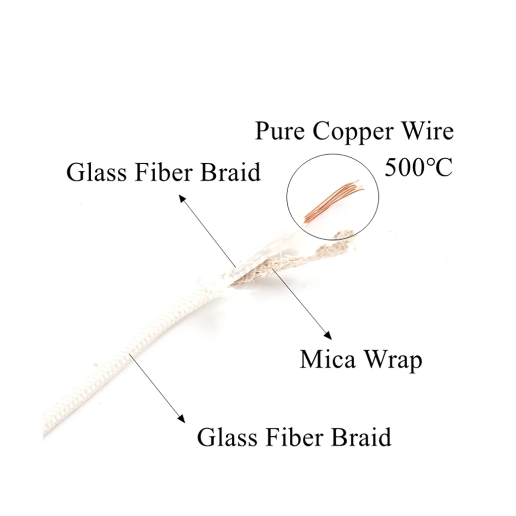 11AWG 4mm Mica Wire High Temperature Heat Resistant Bare Copper Cable Fire  Retardant Glass Fiber FWrap Braid 2 3 4 Multi Core - AliExpress