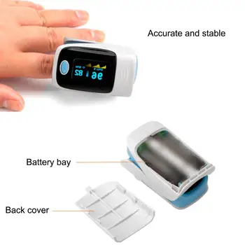 

Random Color Blood Oxygen Monitor Finger Pulse Oximeter Oxygen Saturation Monitor without Battery Fast Shipping In Stock