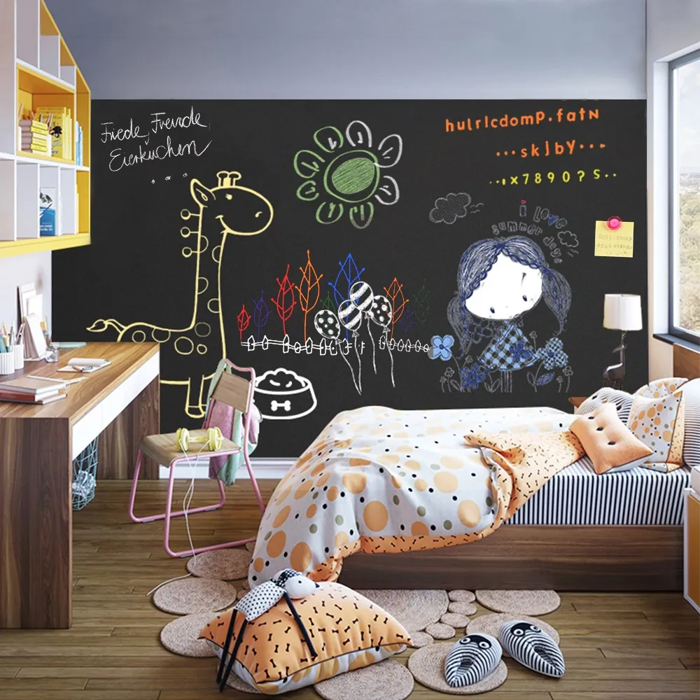 Магнитная настенная наклейка самоклеящаяся черная доска контактная бумага с