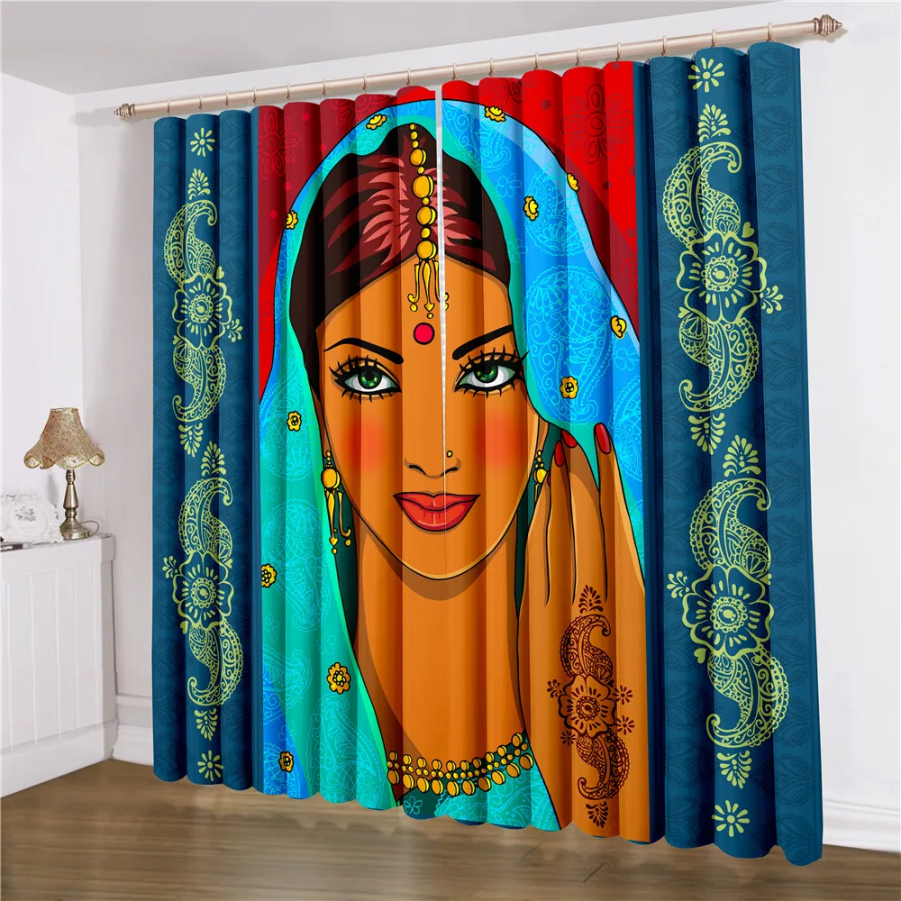 Занавески в этническом африканском стиле для женщин 2 панели занавески на окна