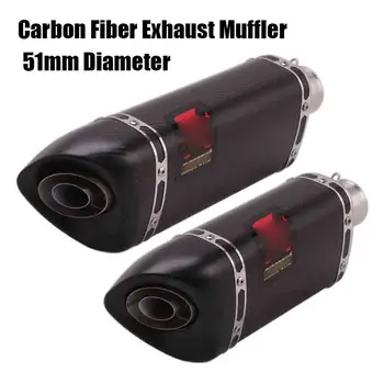 

38-51mm Slip on Universal Motorcycle Exhaust Tip Muffler Silencer Carbon Fiber Tip Tail Pipe for ATV Racing Motorbike