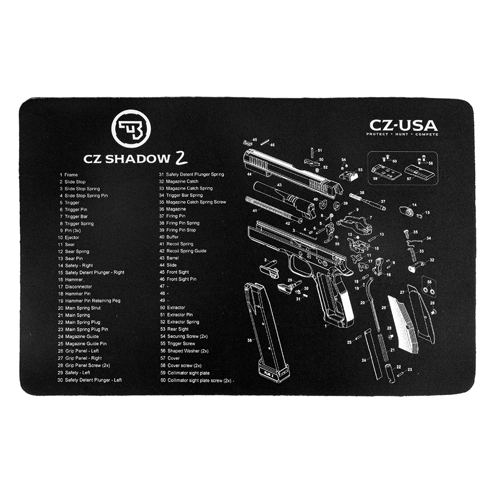 Non Slip Gun Cleaning Mat Bench Rubber Carpet With Diagram Parts And Instructions Ak47 Ar15 Rem870 1911 P229 P226 Glock S W B92 Paintball Accessories Aliexpress