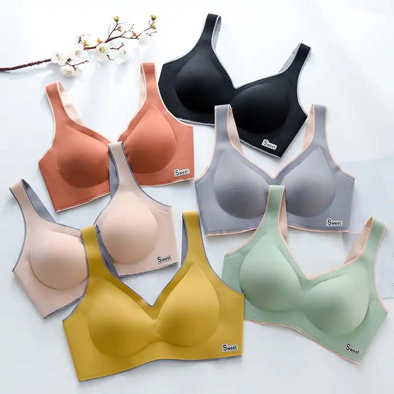 タイ天然ラテックスシームレスなしで女性のためのブラジャー ブラ ワンピースタンクトップ 薄型 コンパクト ブラスポーツブラ アクティブブラジャー Aliexpress