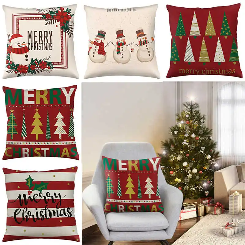 

Case Square Decor Cushion Theme Cover 45cm*45cm Home Pillow Christmas Universal