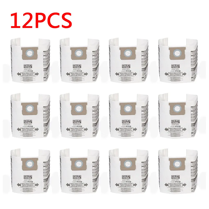 

12Pcs Dust Bag Set Spare Accessories For Ridgid/Workshop Wet/Dry Vacuum VF3503