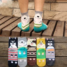 Женские хлопковые носки, стереоскопические милые женские зимние носки с изображением животных, каваи, собаки, женские повседневные Мягкие носки с героями мультфильмов
