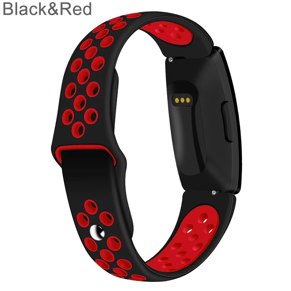 MIIQNUS 1 шт. для Fit bit Inspire умный браслет сменный для Fit bit Inspire HR фитнес-трекер силиконовый спортивный ремешок - Цвет: black red
