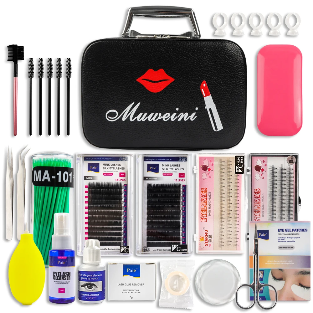 22pcs Professional False Eyelashes Extension Kit Mink Eyelashes with Case No Stimulating Glue Easy Grafting Eyelash Makeup Tools 22pcs Professional False Eyelashes Extension Kit Mink Eyelashes with Case No Stimulating Glue Easy Grafting Eyelash Makeup Tools