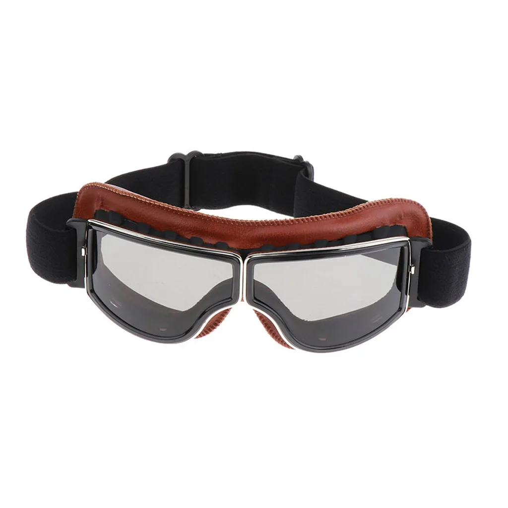 Retro Motocross ATV Dirt Bike Motorcycle Goggles Eyewear BLACK Twin Lens