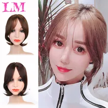 Лм мода Девушка длинная челка девушка сторона полихромовая челка поддельные края синтетический зажим в волосы Тепло Имитация челок