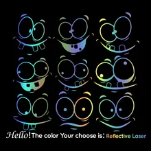 

Car Body Faces Stickers Ussr Creative Car Door Handle Decals Dual Color Design Stickers Vinyls Decals