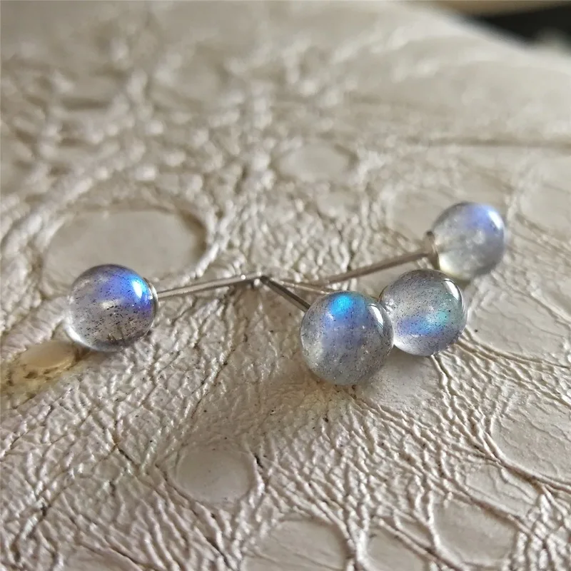 

Real Sterling Silver 925 Earrings Natural Moonstone Simple Ball Stud Earrings For Women Wholesale Lots Bulk Jewelry Bisuteria