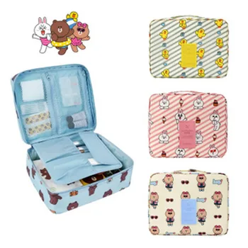 

Multifunctional net red cartoon brown bear travel goods finishing storage bag makeup wash bag travel storage bag