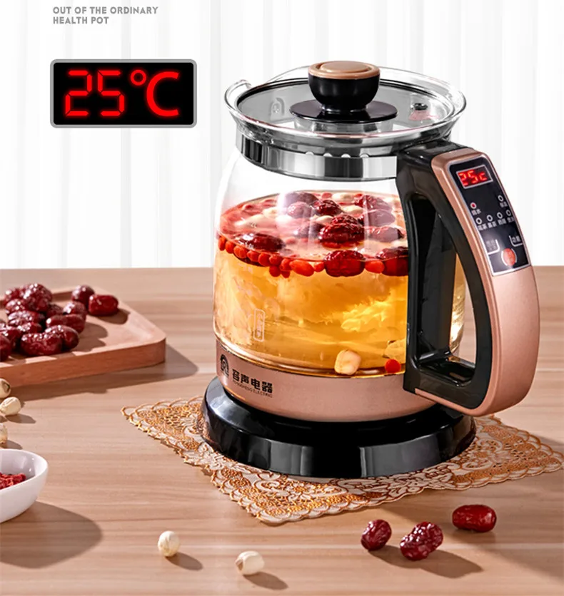 Home Appliance Automatic Kettle Health Care Thick Glass Teapot Electric Teapot Insulation Tea Maker Water Boiling Cooker 6