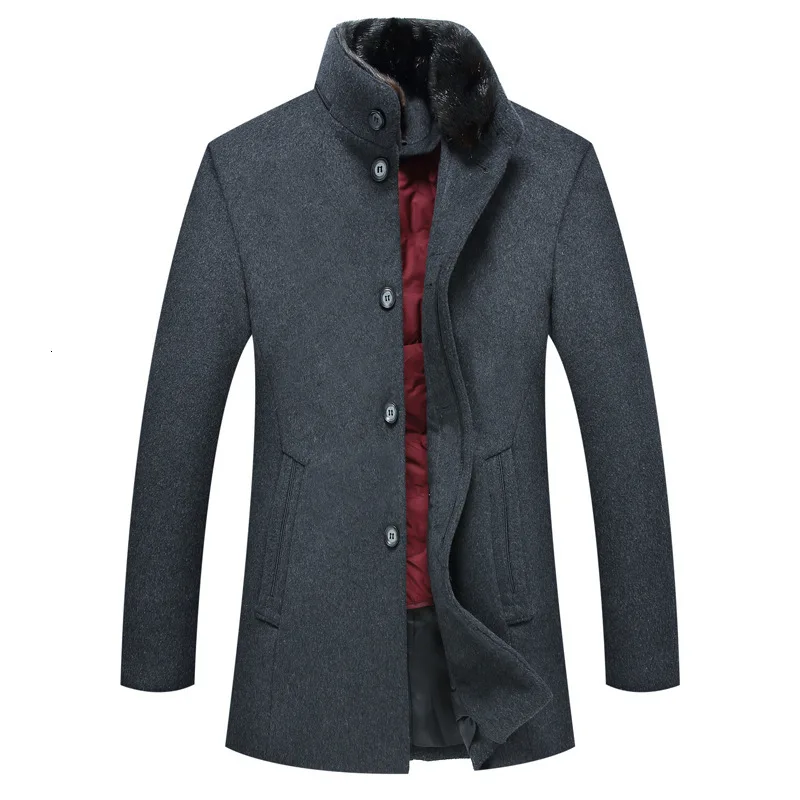 

Woolen Male Loose Coat Down Within Dan Woollen Overcoat Business Affairs Woolen Increase Down Thickening Men's Wool Wool