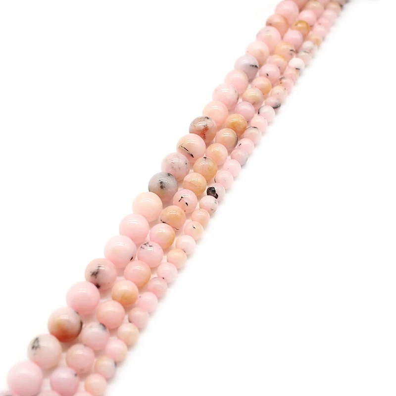 Натуральный драгоценный камень розовый опал минералы бусины для изготовления