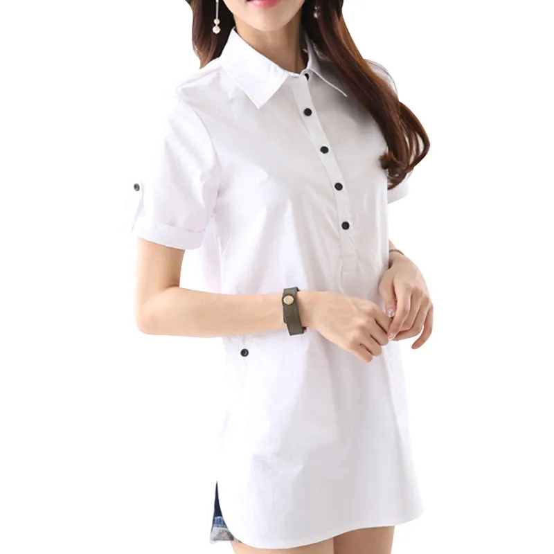 Новинка летняя стильная женская блузка женские хлопковые рубашки Женская