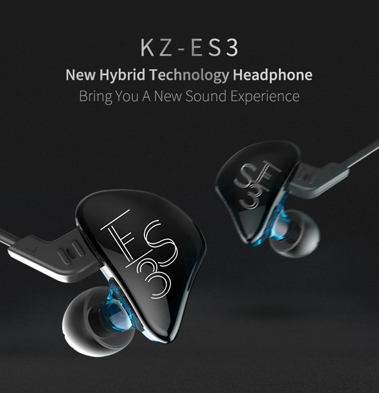KZ ES3 Dynamic Hybrid Dual Driver in Ear Headphones 3 KZ ES3 Dynamic Hybrid Dual Driver in Ear Headphones 3