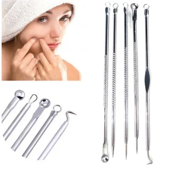 

5pcs Blackhead Comedone Acne Pimple Belmish Extractor Vacuum Blackhead Remover Acne Blackhead Extractor Tool Spoon For Face