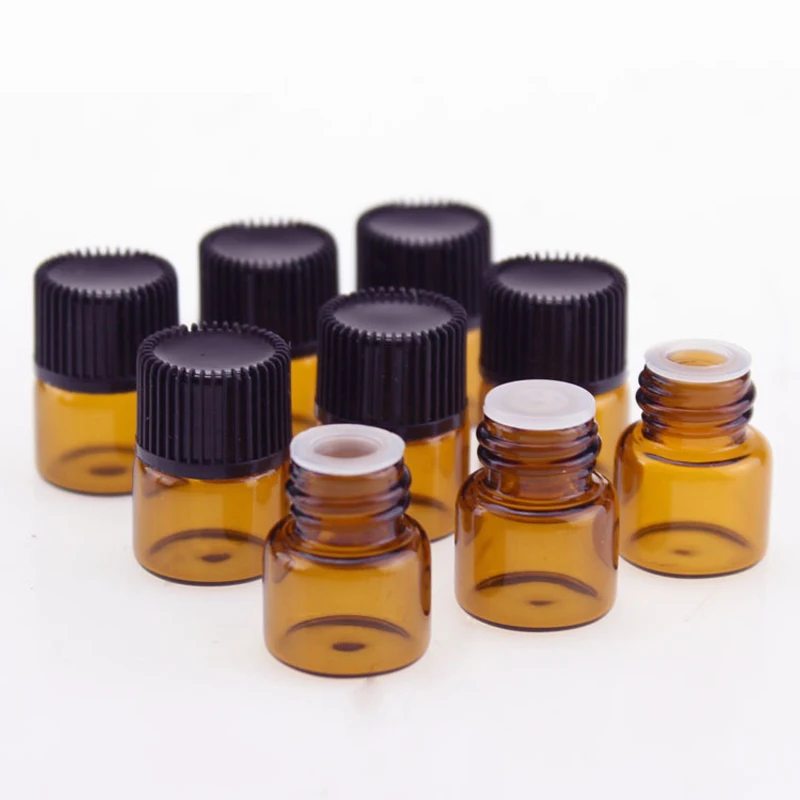 1ml 2ml 3ml 5ml Empty Amber Glass Essential Oil Bottle Thin Glass Small Amber Perfume Oil Vials Sample Test Bottle 5PCS/Pack glass bottles mini glass bottles mini perfume bottles aromatherapy diffuser bottle