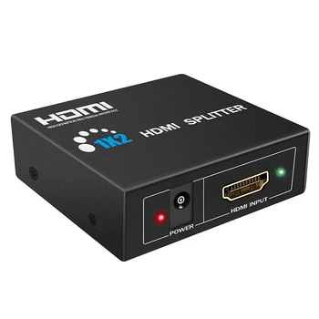 

HDMI Splitter, 1 Input 2 Output Video Splitter 1080P Video HDMI Switcher Computer to TV Sn Splitter(EU Plug)