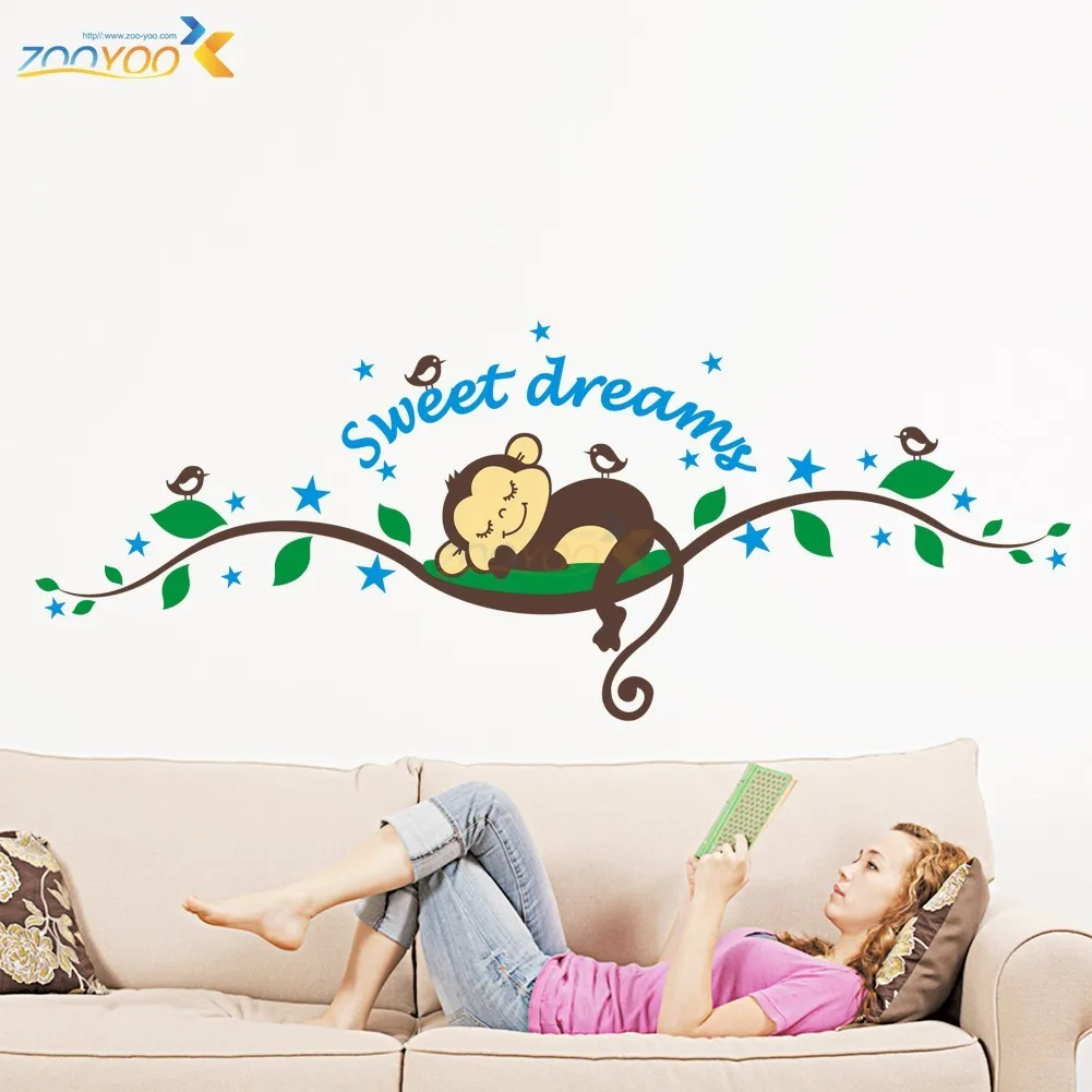 ZY1203 Copyright/New Style Cartoon Monkey Forest Sweet CHILDREN'S Room/120 Cm/Foreign Trade Wall Stickers