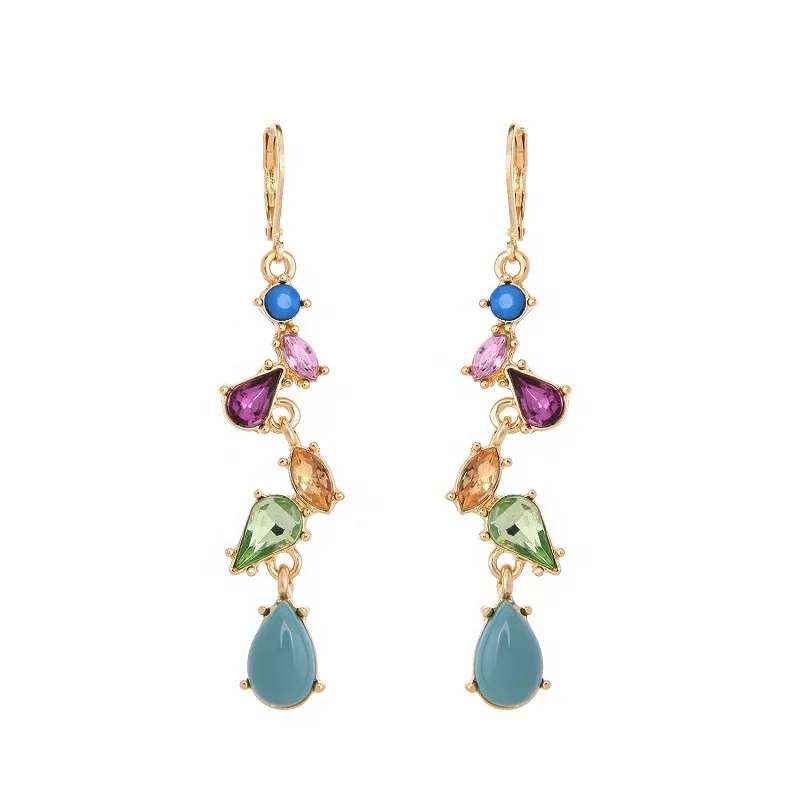 

Fresh water drop earrings women's simple all-match creative alloy rhinestone earring ins girl earring