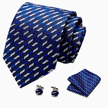

New Quality Tie Set For Men Hanky Tie Sets Dot Striped Neckties Hombre 7.5 cm Gravata Slim Tie For Wedding Social Party